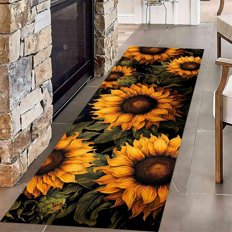Commercial Printing Format - Karpet Lorong Motif Bunga Matahari 3D