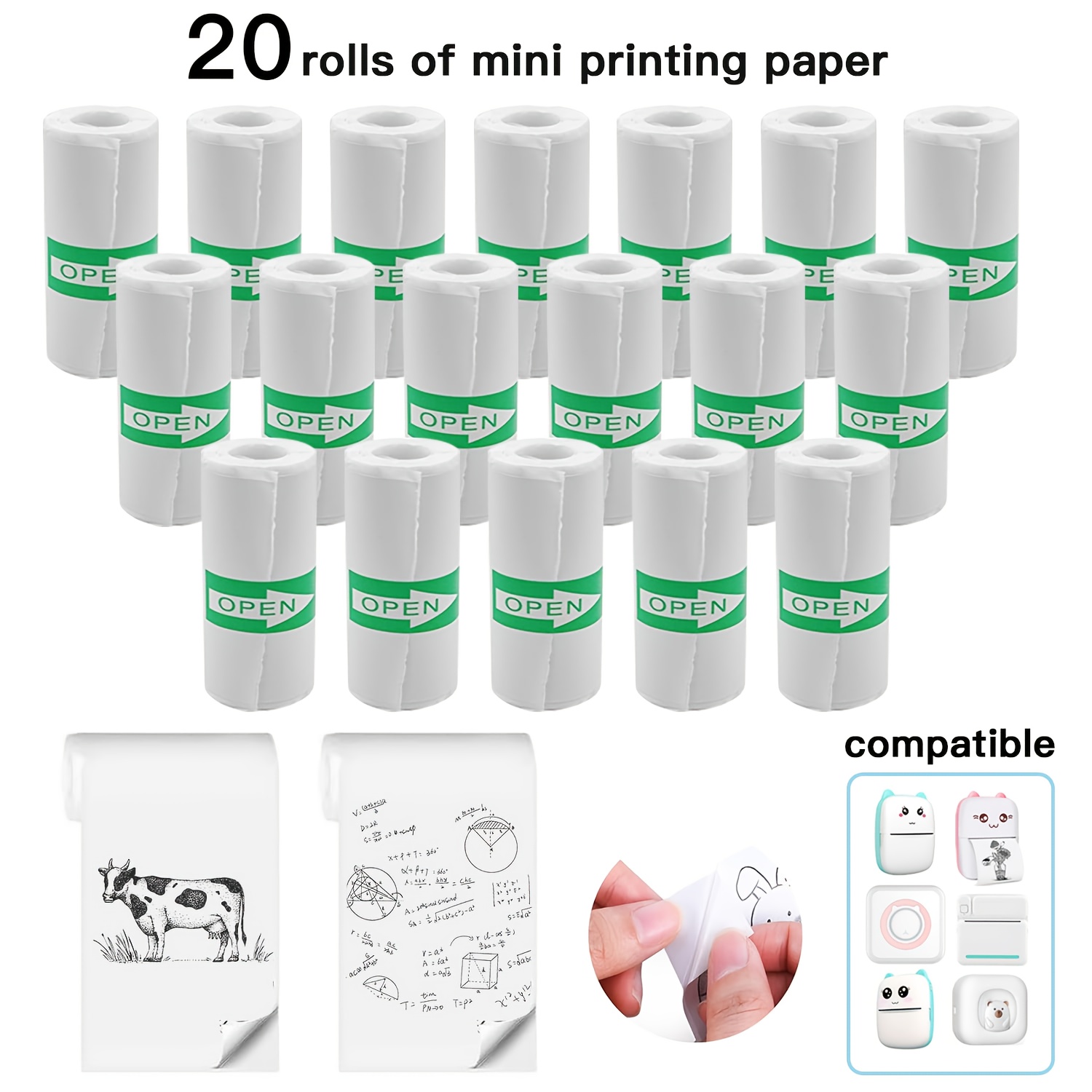 Heat Transfer Vinyl Roll - 5-10-20 Gulungan Kertas Cetak Mini, Kertas