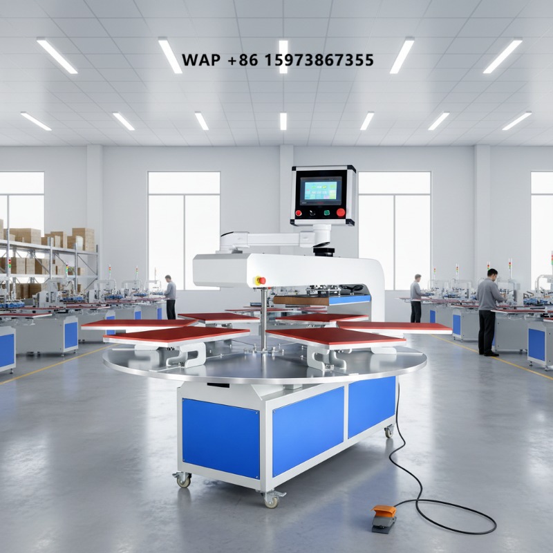Heat Press Machine - Mesin Press Panas Kaos Otomatis 6-Stasiun