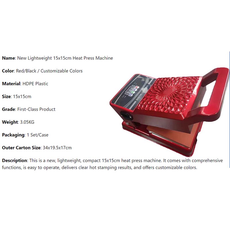 Mesin Press Panas Kecil 15*15C - Heat Press Machine ulasan dan harga