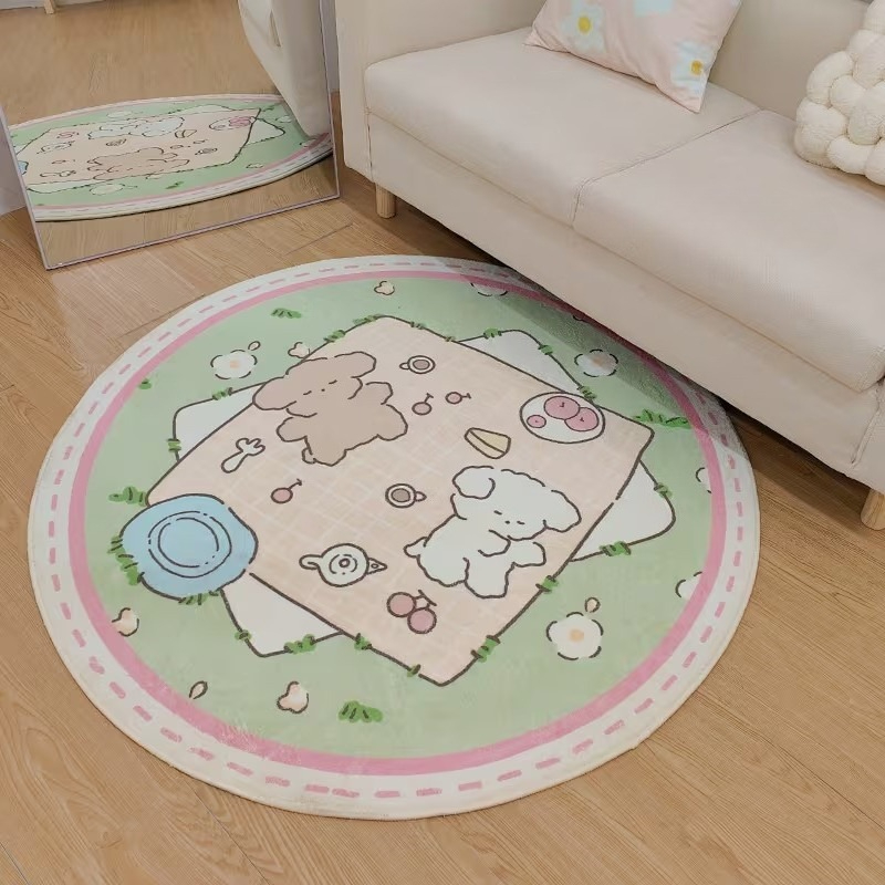 Karpet Bulat Motif Kue Beruang - Commercial Printing Format ulasan dan harga